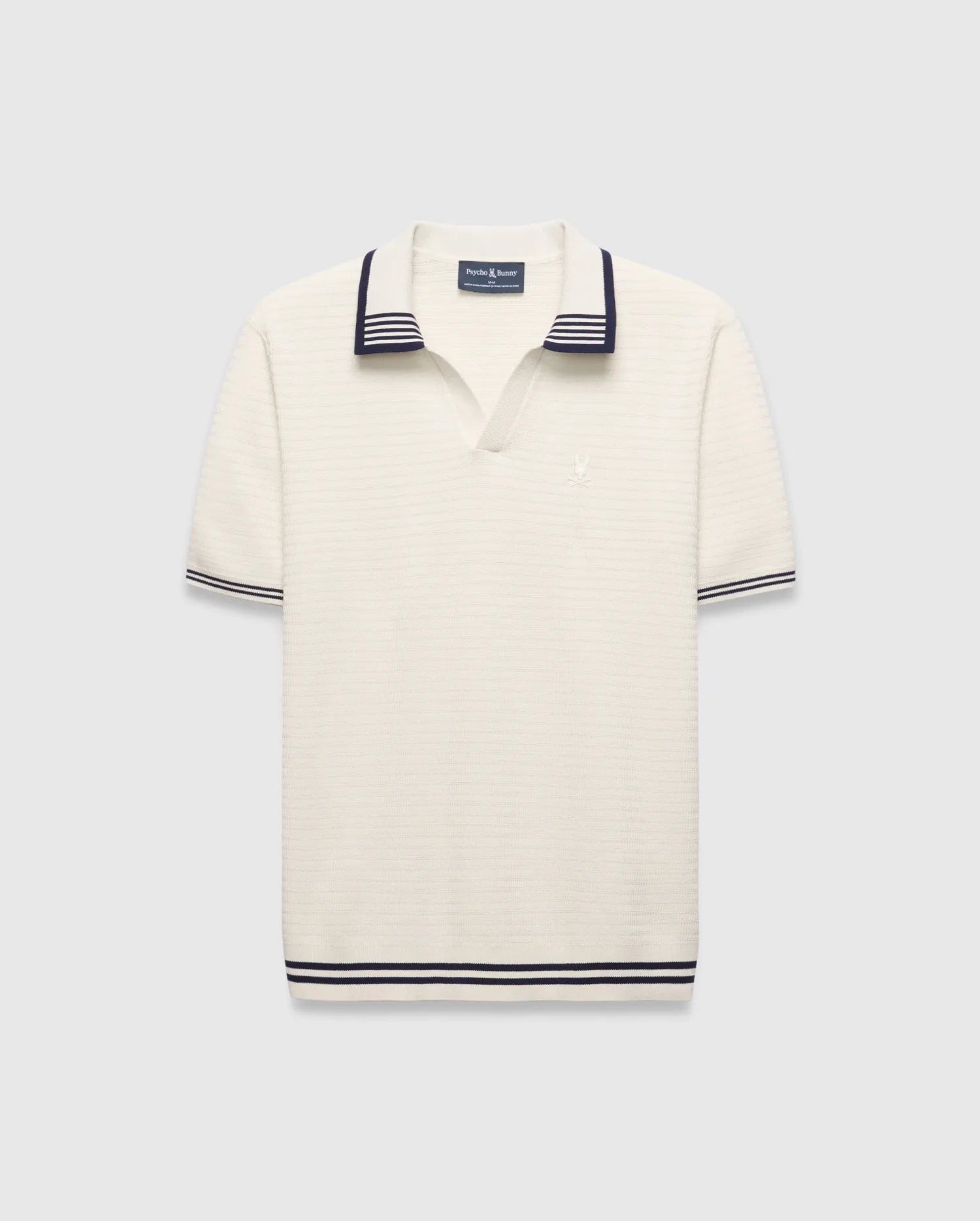 Psycho Bunny Men's Polos Elowen Knit Polo MT0100266 polo bianca in cotone