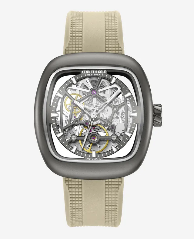 Kenneth Cole Reaction Watches Skeleton Automatic Bracelet Watch with 3-Strap Set orologio gunmetal