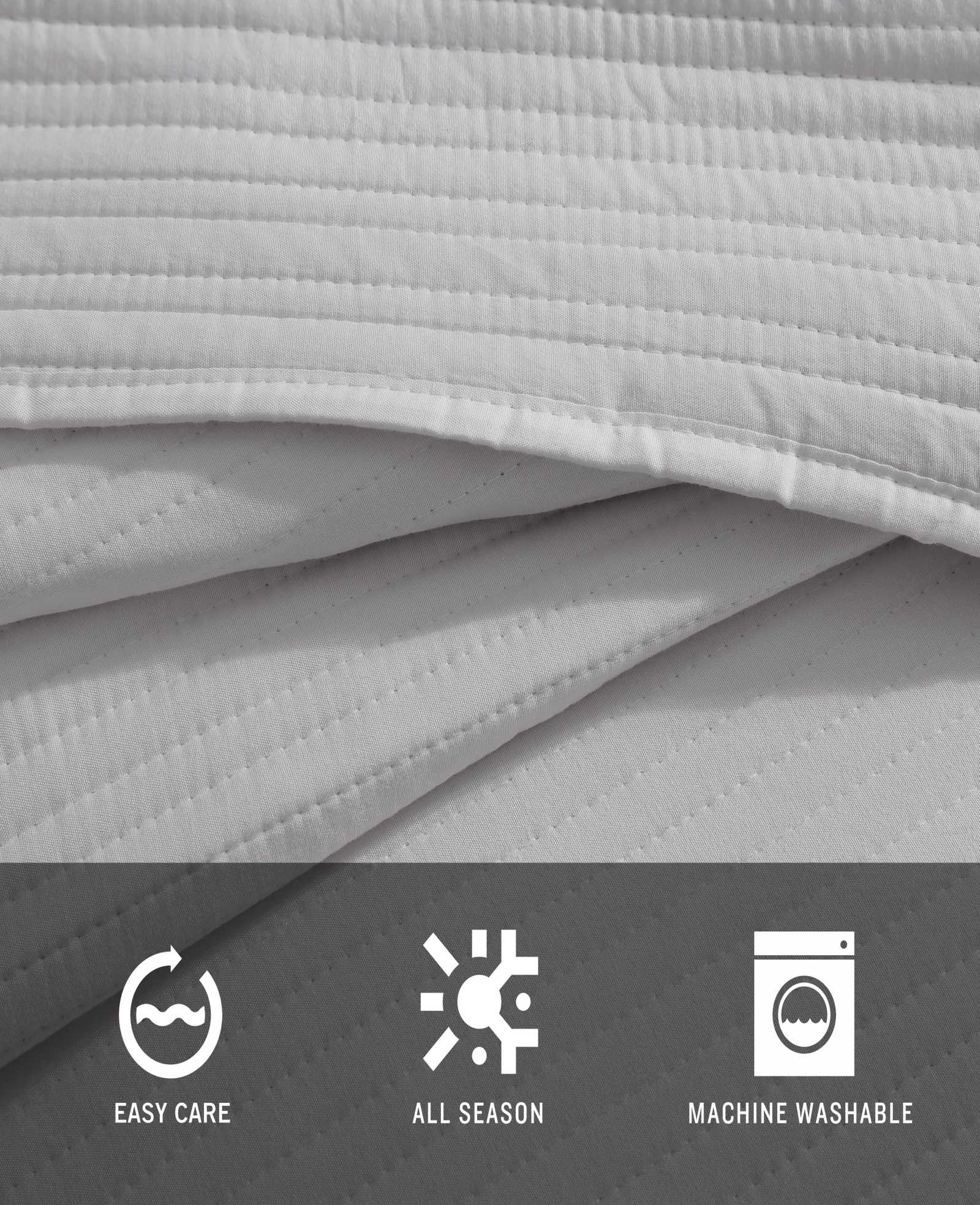 Kenneth Cole Reaction Home & Bedding Washed Channel Quilt Set trapunta grigia