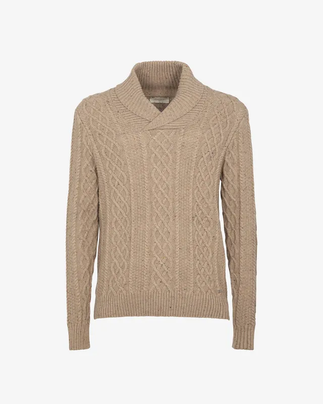 Markup Uomo Maglieria Maglia collo sciallato trecce maglia uomo