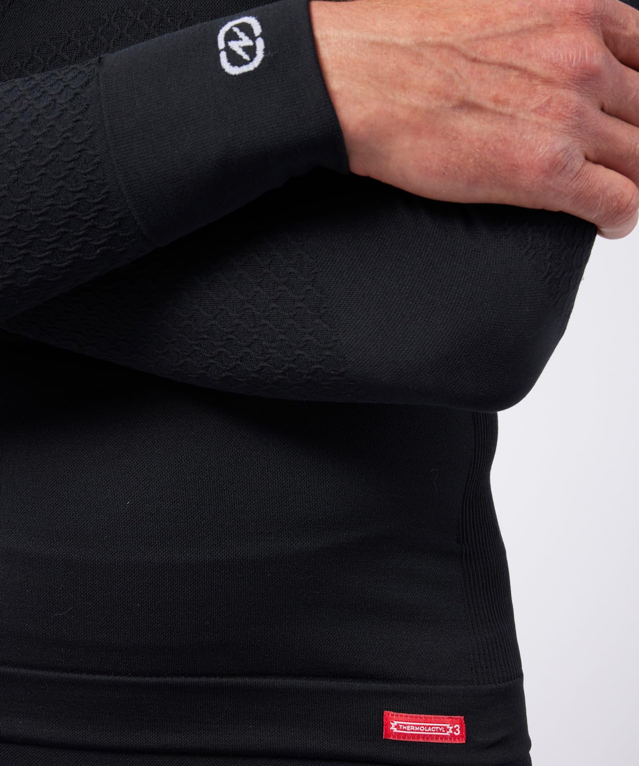 Damart Thermolactyl Maglietta collo zip Energy 3 uomo, nera, taglia M