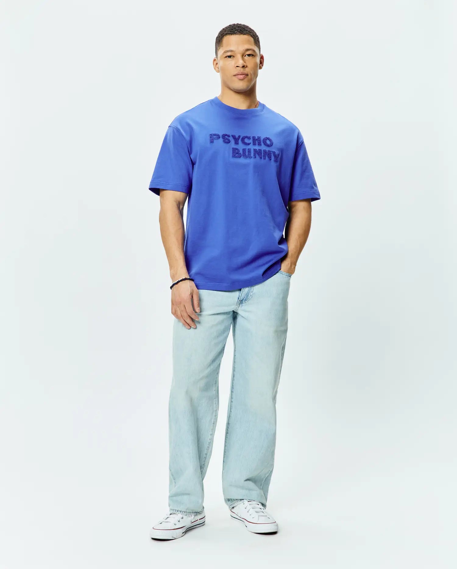 Psycho Bunny Craig Wordmark Tee t-shirt uomo blu