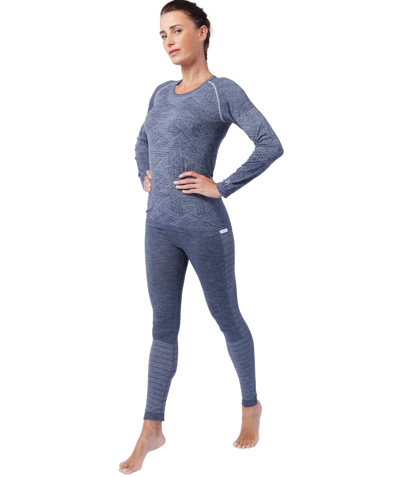 Damart Climatyl Maglietta dinamica maniche lunghe donna, grigio etere, XXL