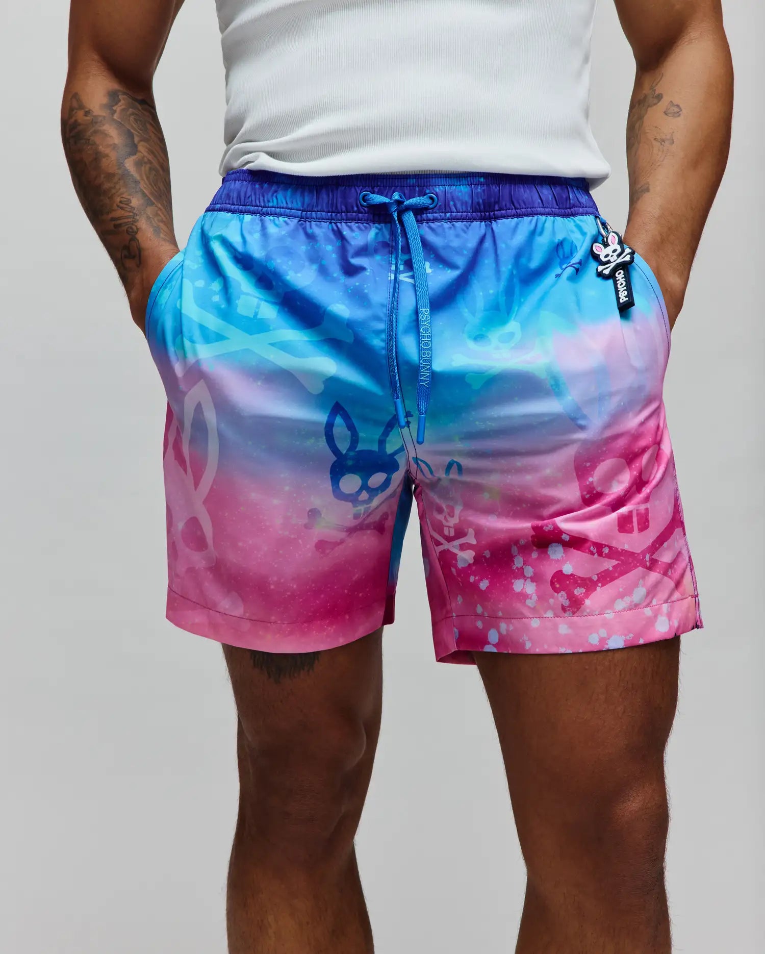 Psycho Bunny Men's Swimwear Caspian Swim Trunk 6" costume Begonia Pink XXS-XXXL asciugatura rapida