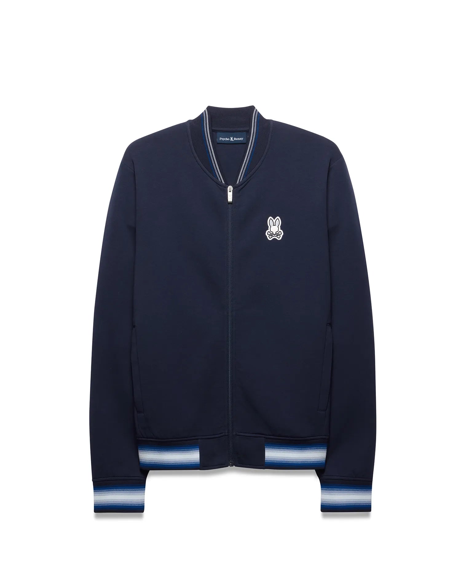 Psycho Bunny Jackets Jaydon Track Jacket giacca blu da uomo in cotone elasticizzato