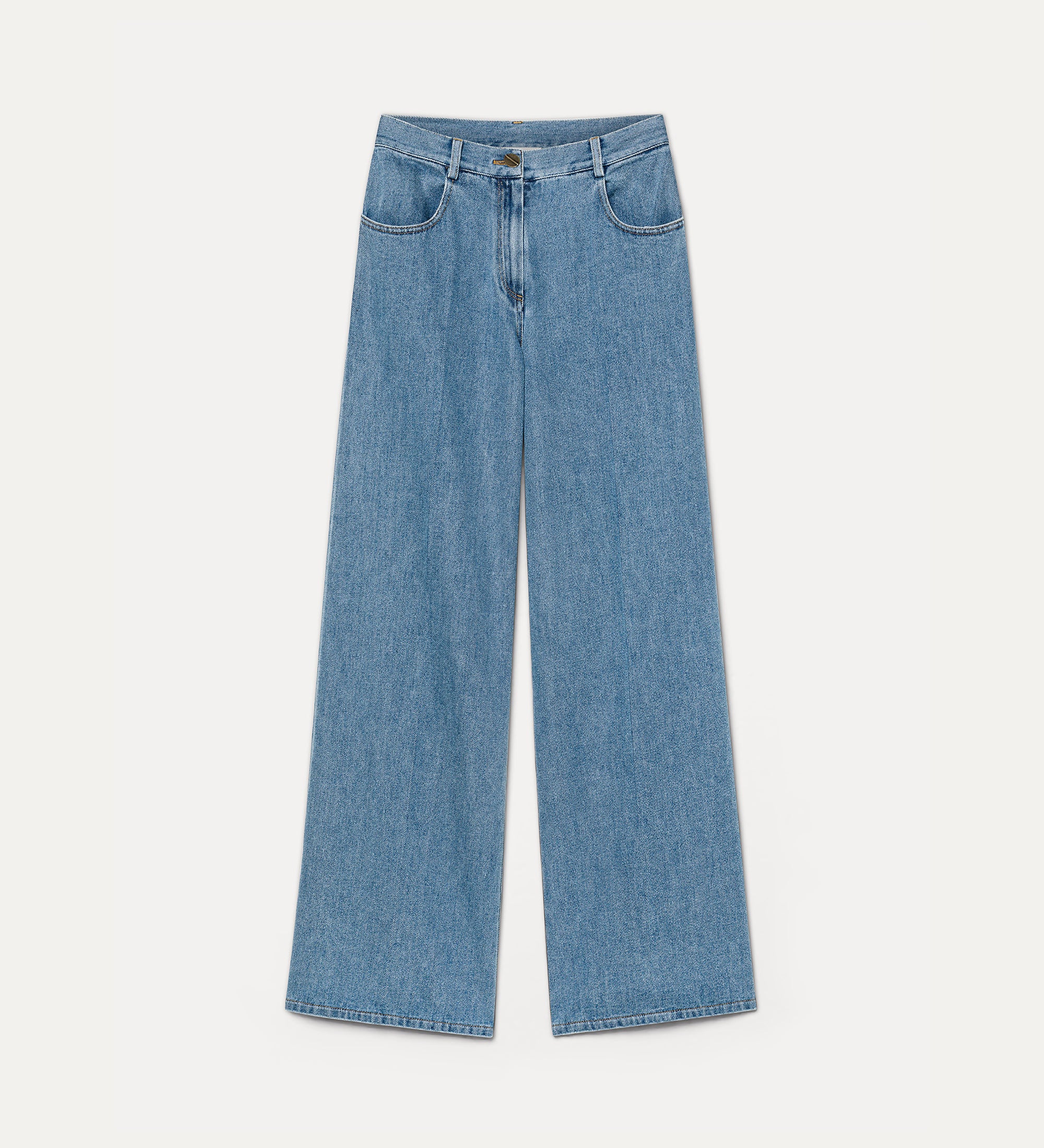 Forte pantaloni cavalry denim pantaloni palazzo celesti