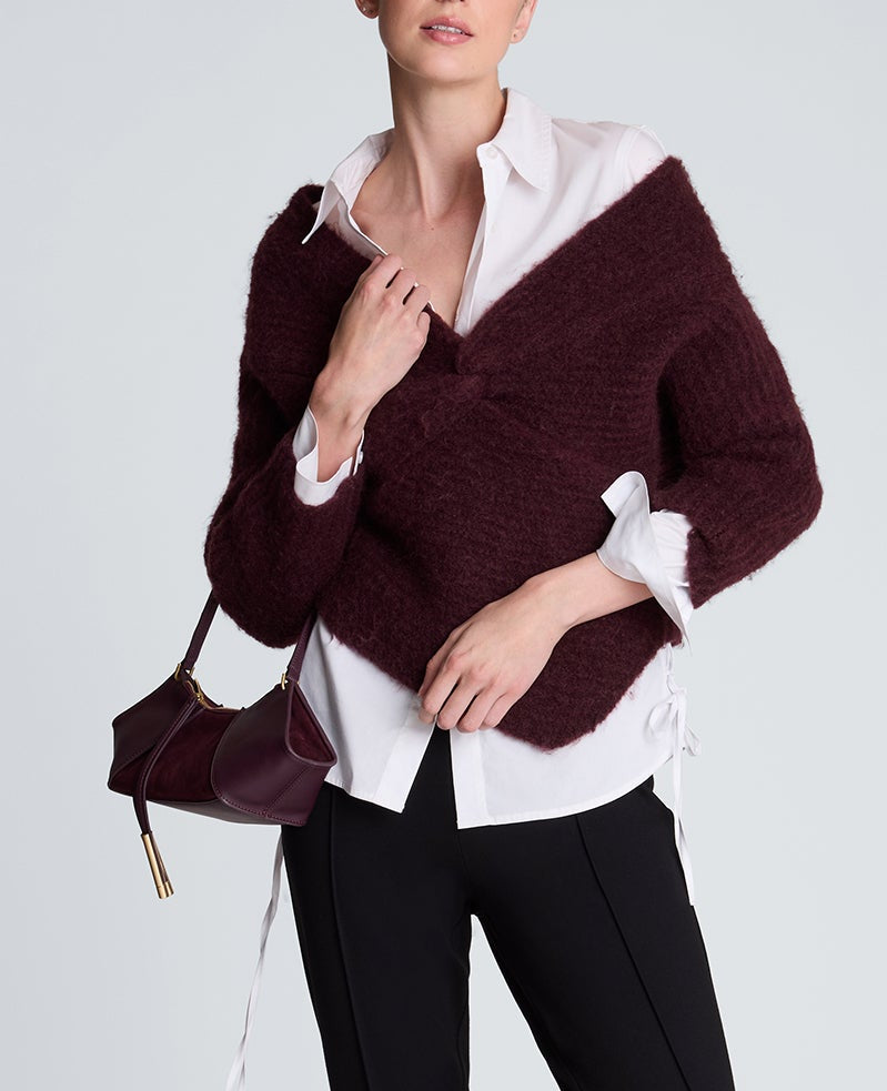 Kenneth Cole Reaction Bags Crosby Suede Shoulder Bag borsa a spalla prugna in pelle