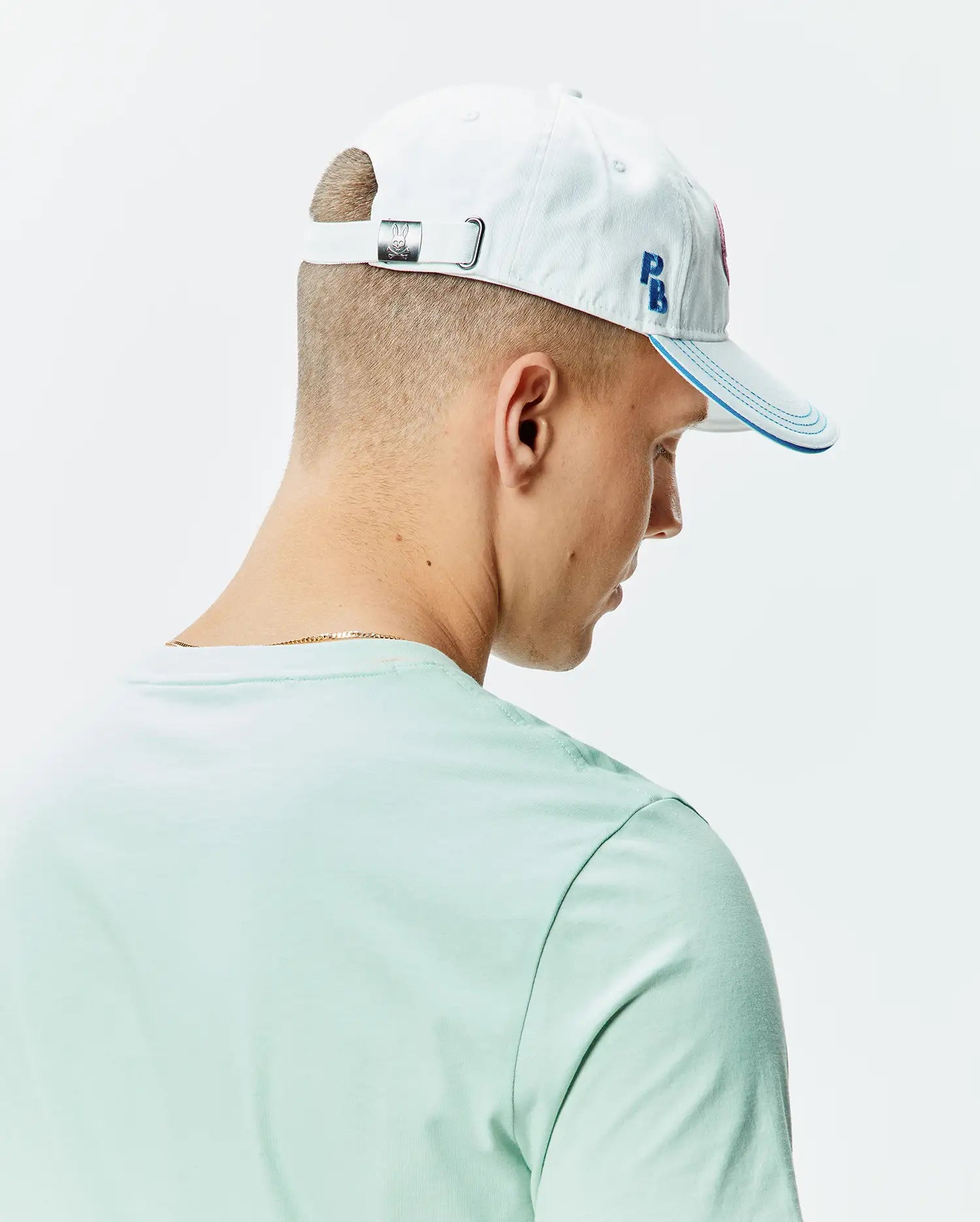 Psycho Bunny Accessories Mens Ray Baseball Cap cappellino bianco cotone