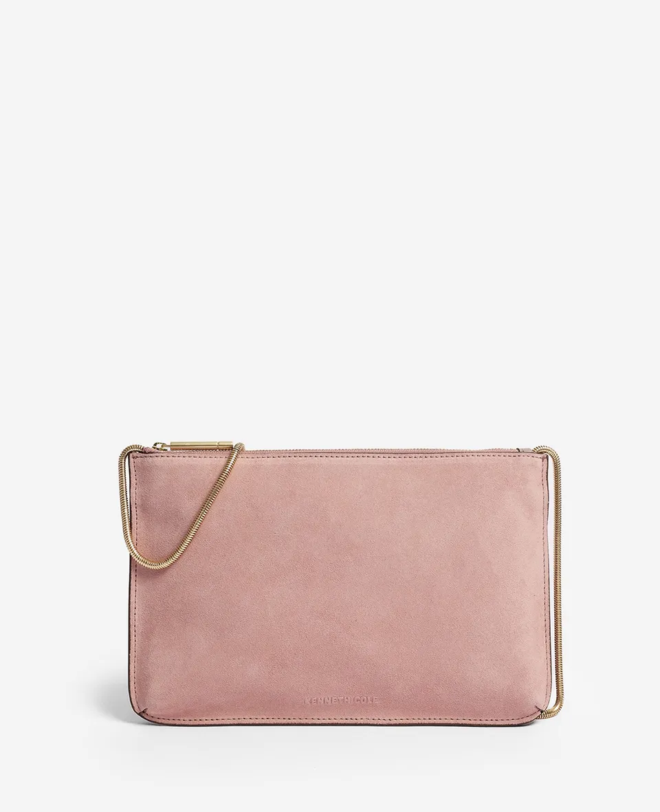 Kenneth Cole Reaction Bags Highline Suede Disco Crossbody Bag borsa lilla scamosciata