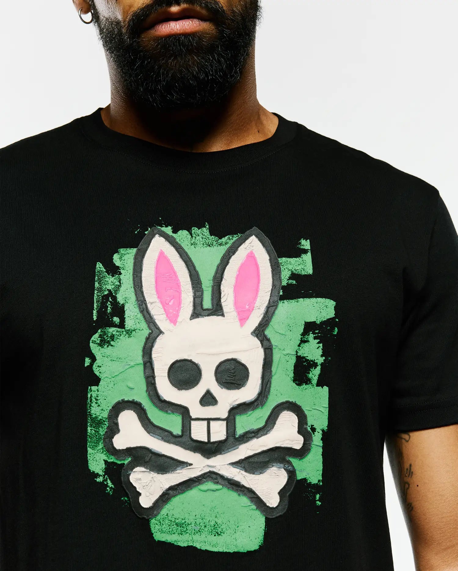 Psycho Bunny Men's Tees Marcus Graphic Tee maglietta nera
