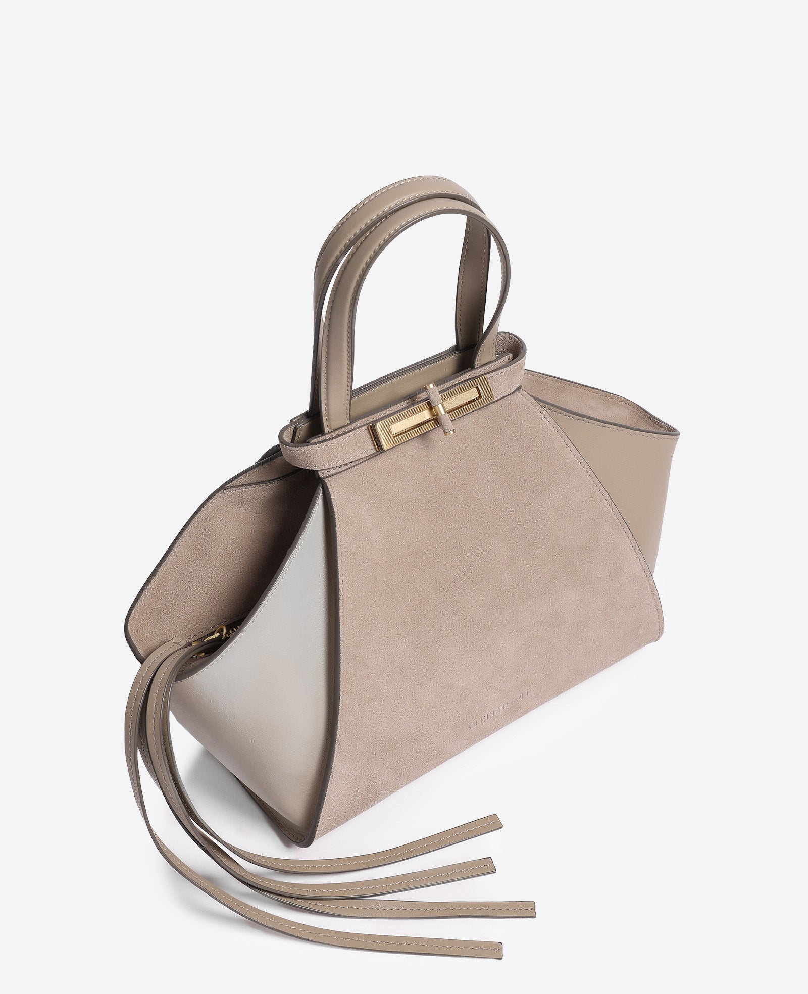 Kenneth Cole Reaction Crosby borsa a mano taupe in suede