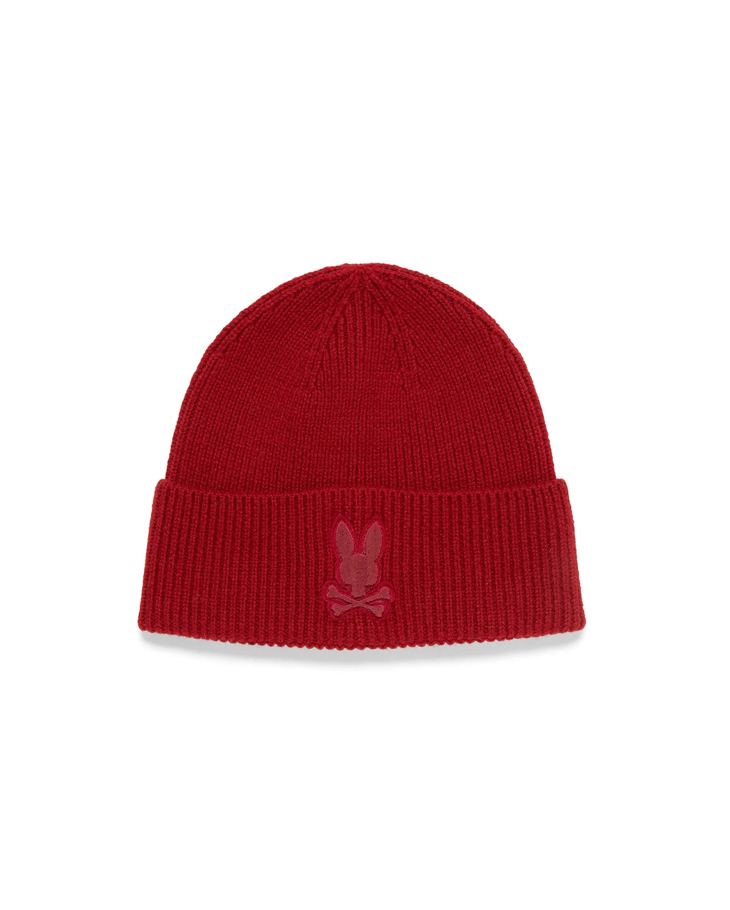 Psycho Bunny Accessories Men's Leighton Merino Beanie berretto rosso in lana merino