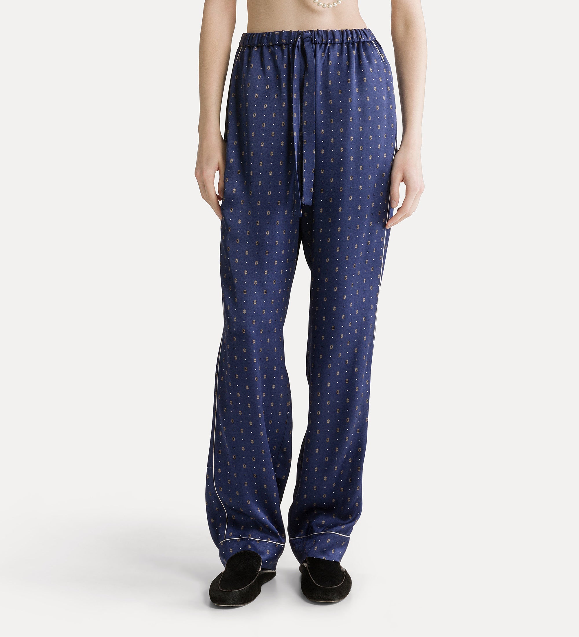 Forte pantaloni envers satin pyjama trousers le club notte raso