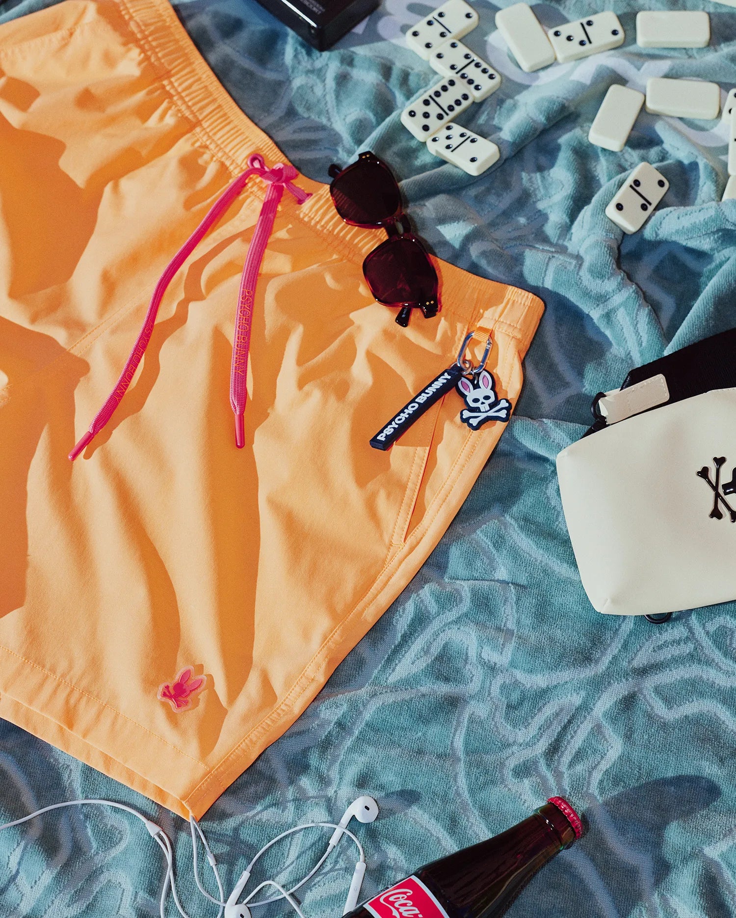 Psycho Bunny Men's Swimwear Samos costume da bagno Papaya 6" idroreattivo