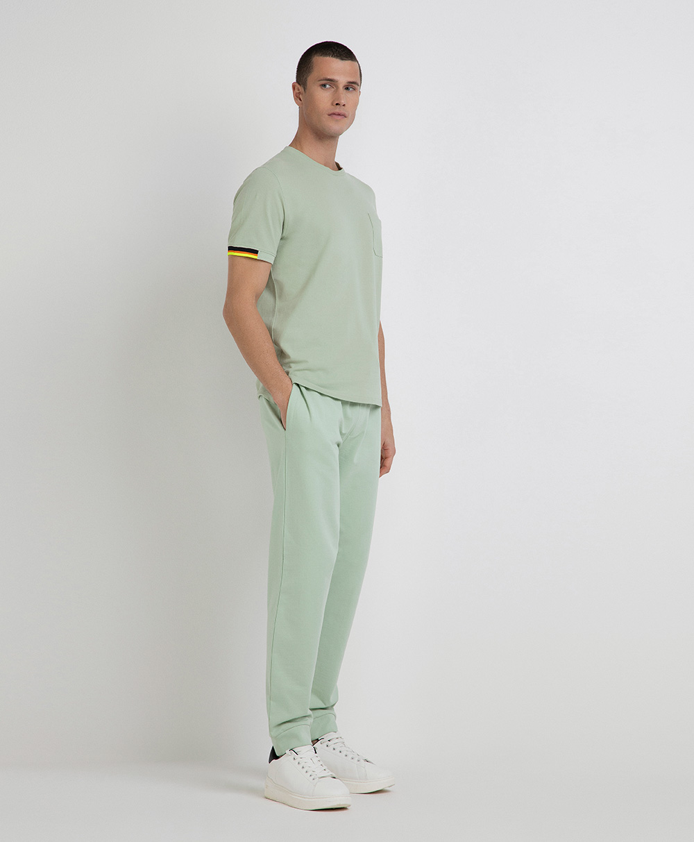Markup Uomo Maglieria Girocollo piquet stretch con taschino inserti multicolor maglia uomo