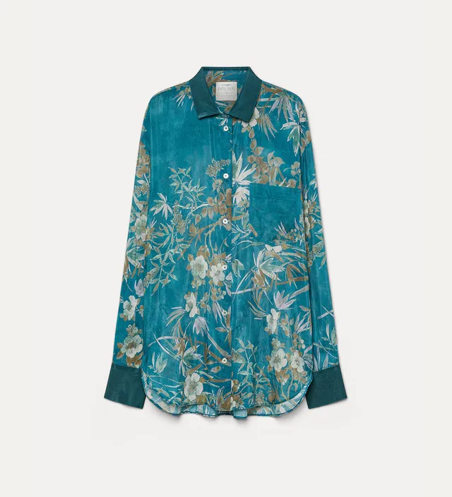 Forte camicie Le Bambou Secret voile shirt camicia jade in cotone e seta