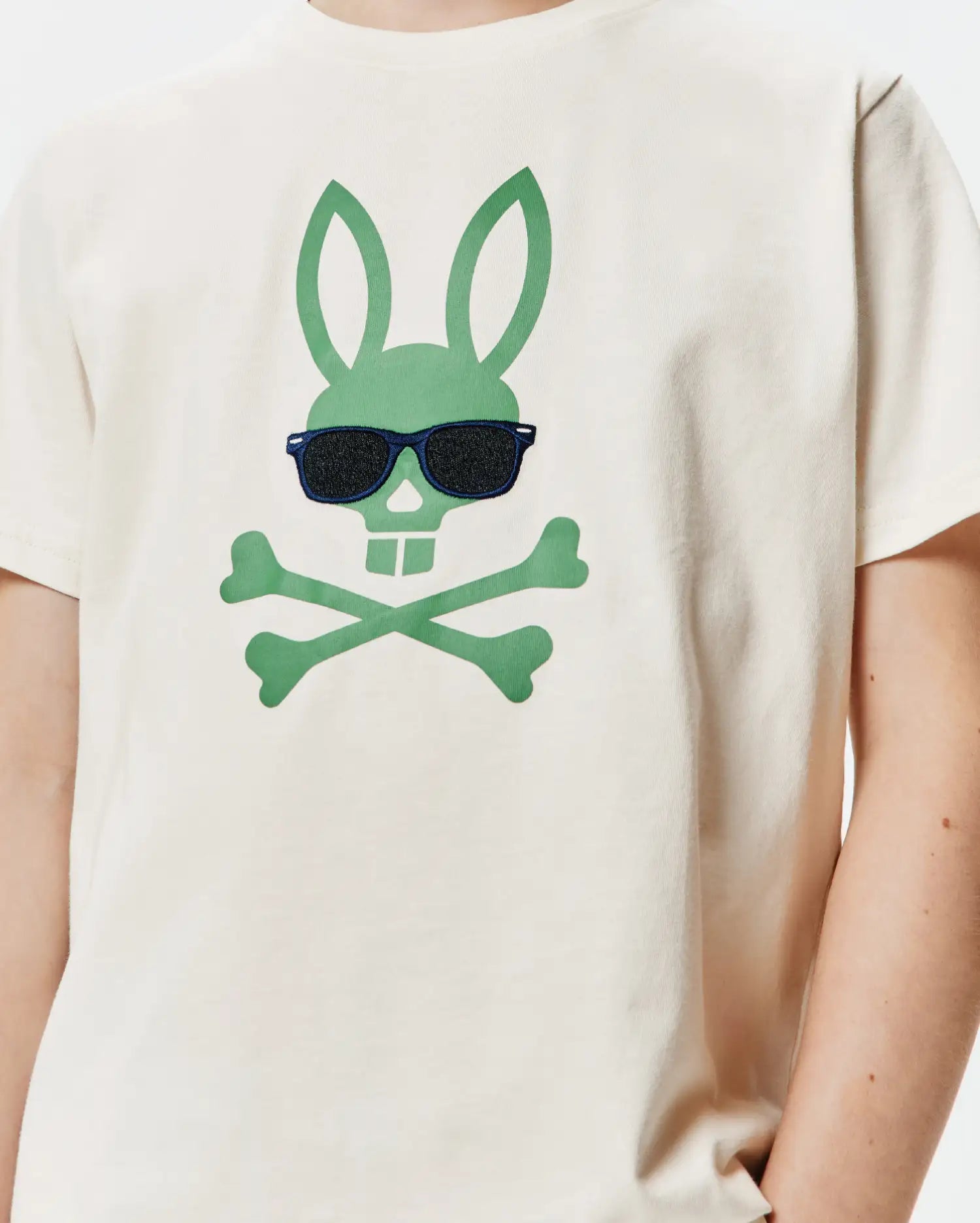 Psycho Bunny Kids Tees Sunny Graphic Tee maglietta bianca in cotone Pima