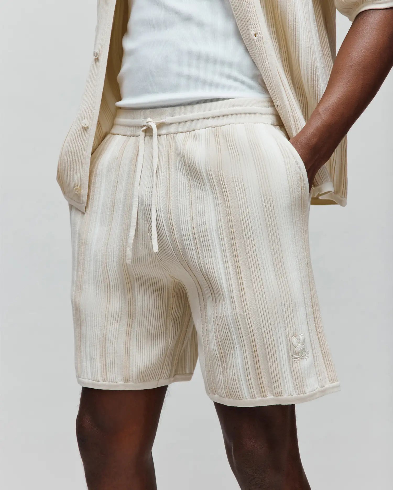 Psycho Bunny Men's Shorts Cliff Knit Short 7" pantaloncini 250 Pristine XXS-XXXL in cotone