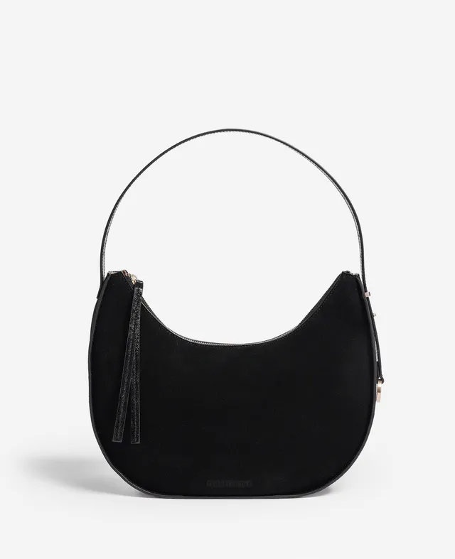Kenneth Cole Reaction Bags Chelsea Medium Suede Hobo Bag borsa hobo nera in pelle