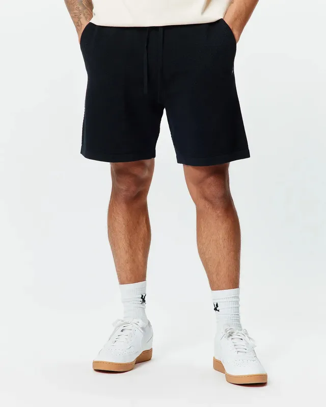 Psycho Bunny Men's Shorts Devon Knit Short 7" shorts neri XXS cotone