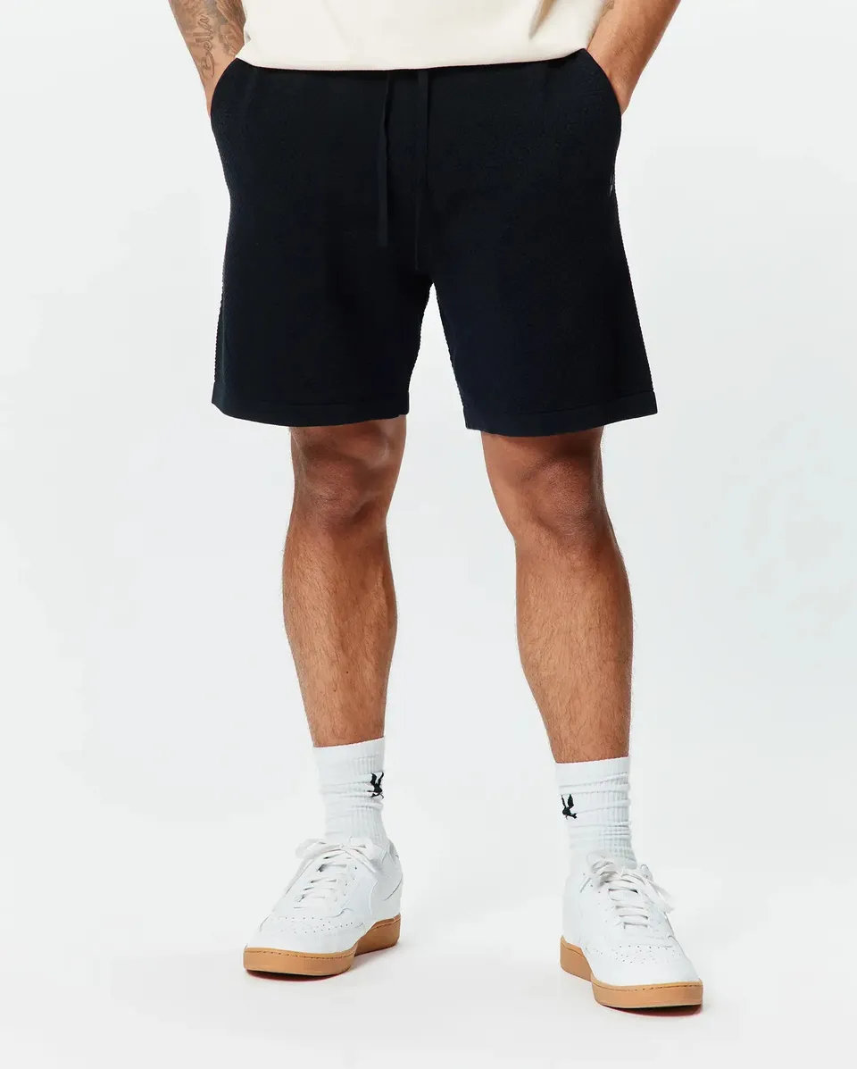 Psycho Bunny Men's Shorts Devon Knit Short 7" shorts neri XXS cotone