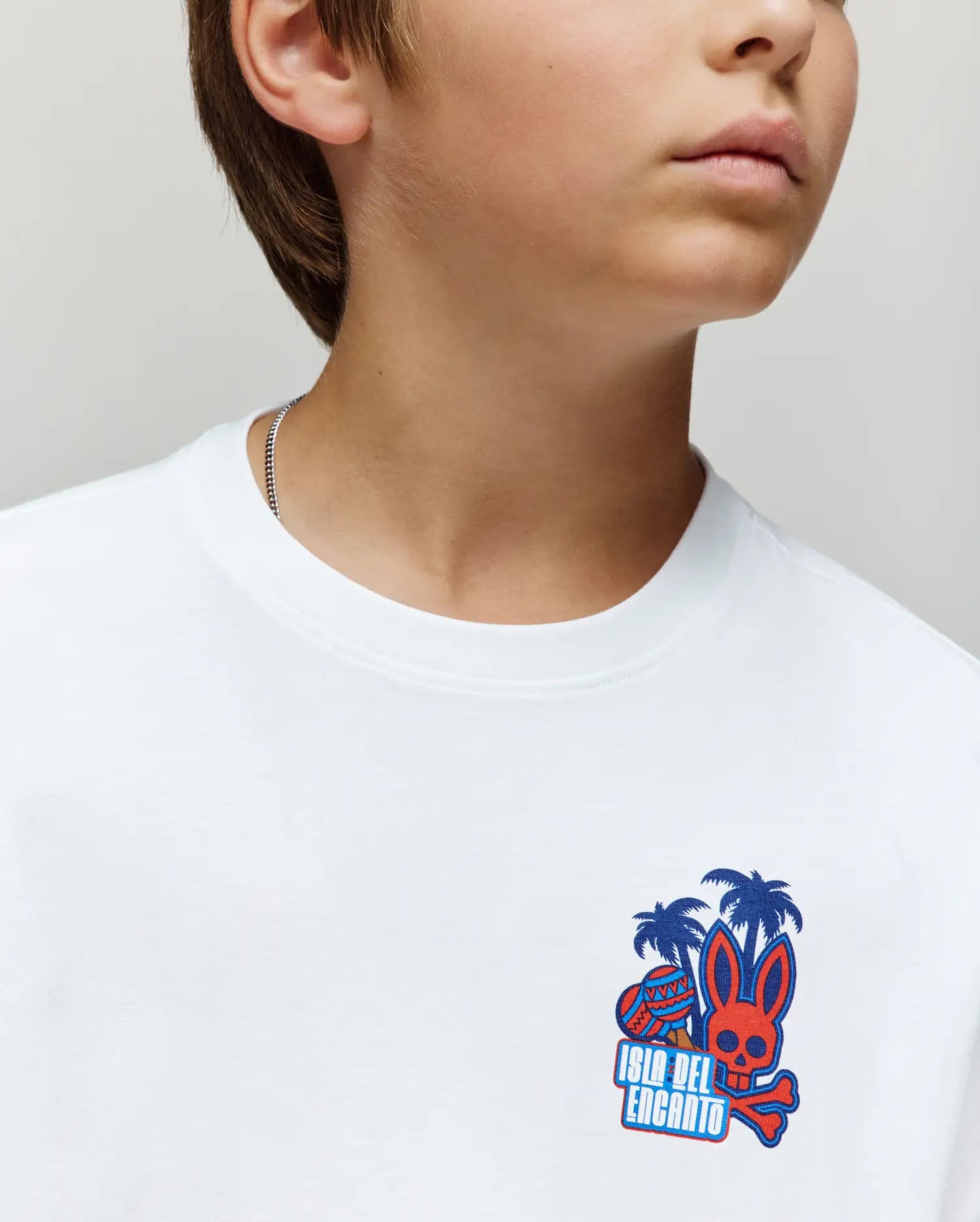 Psycho Bunny Kids Tees Puerto Rico Tee maglietta bianca