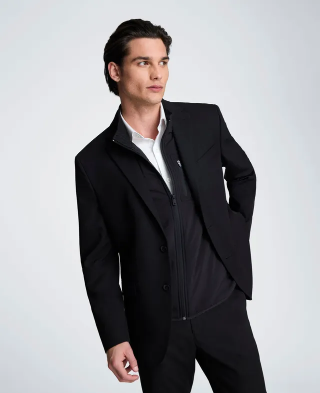 Kenneth Cole Reaction Clothing Slim-Fit Stretch Suit Separate Jacket giacca nera 34S elasticizzata