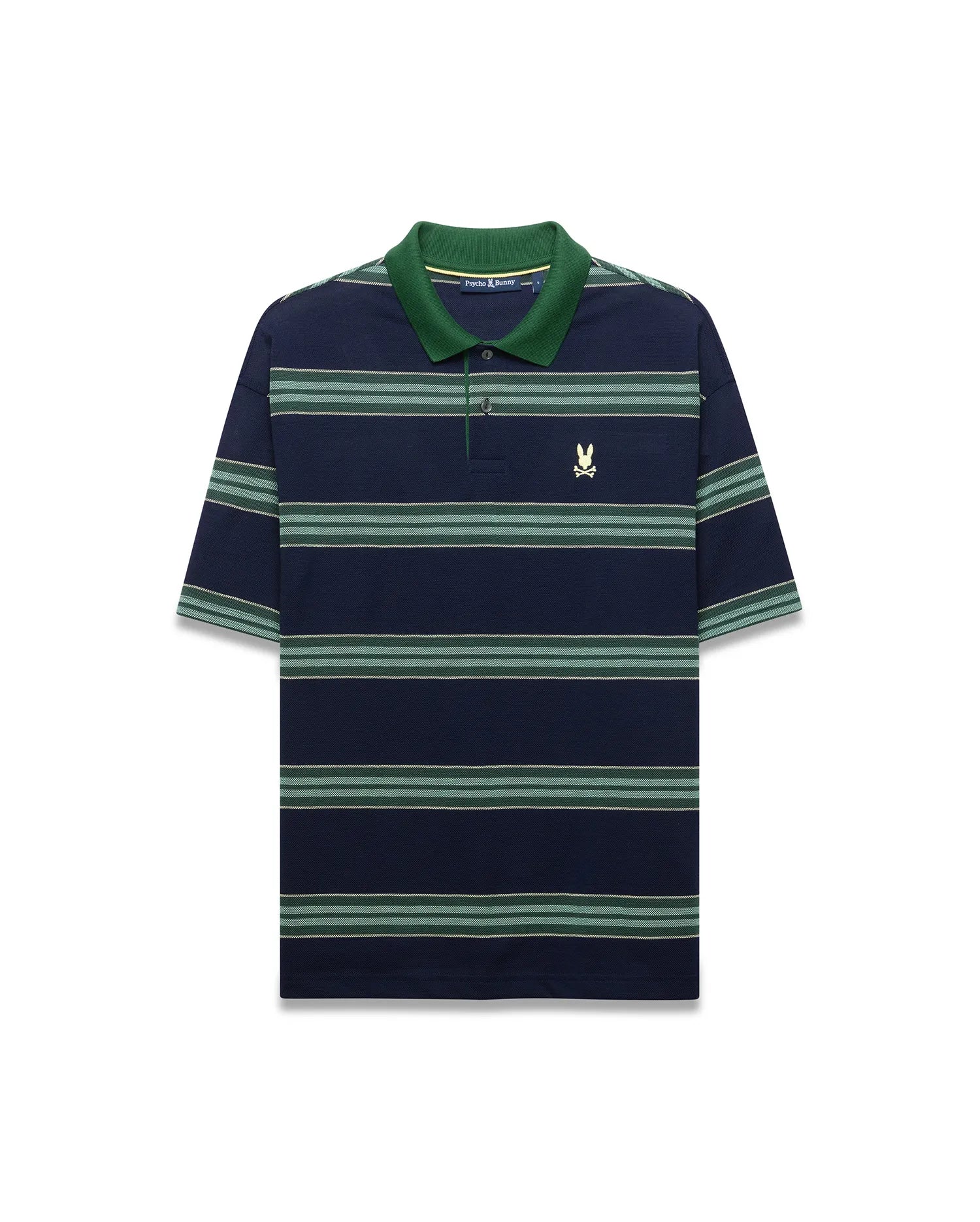 Psycho Bunny Men's Polos Drew Striped Pique Polo polo Baritone Blue