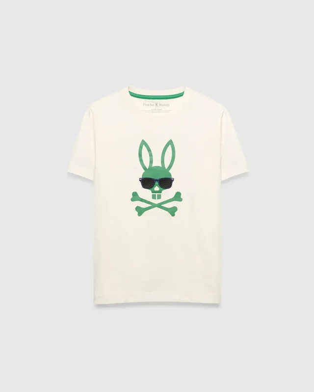 Psycho Bunny Kids Tees Sunny Graphic Tee maglietta bianca in cotone Pima