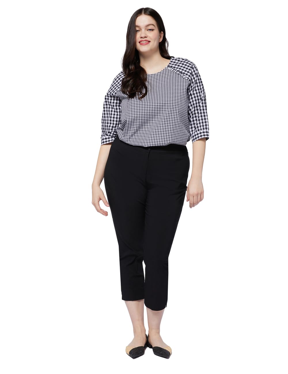 Fiorella Rubino Pantaloni Capri pantaloni neri S Plus stretch