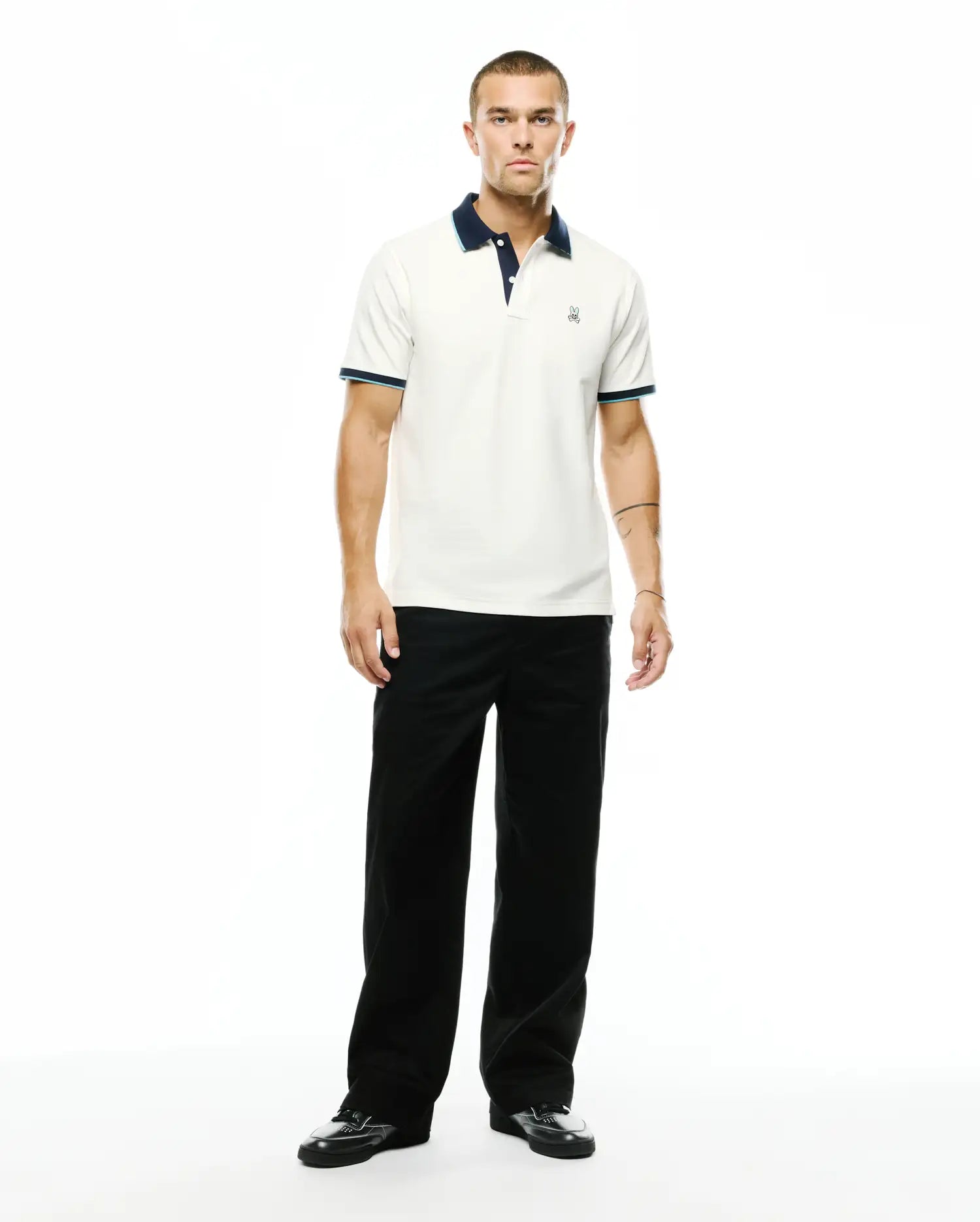 Psycho Bunny Men's Polos Klaus polo piqué ecru in cotone Pima