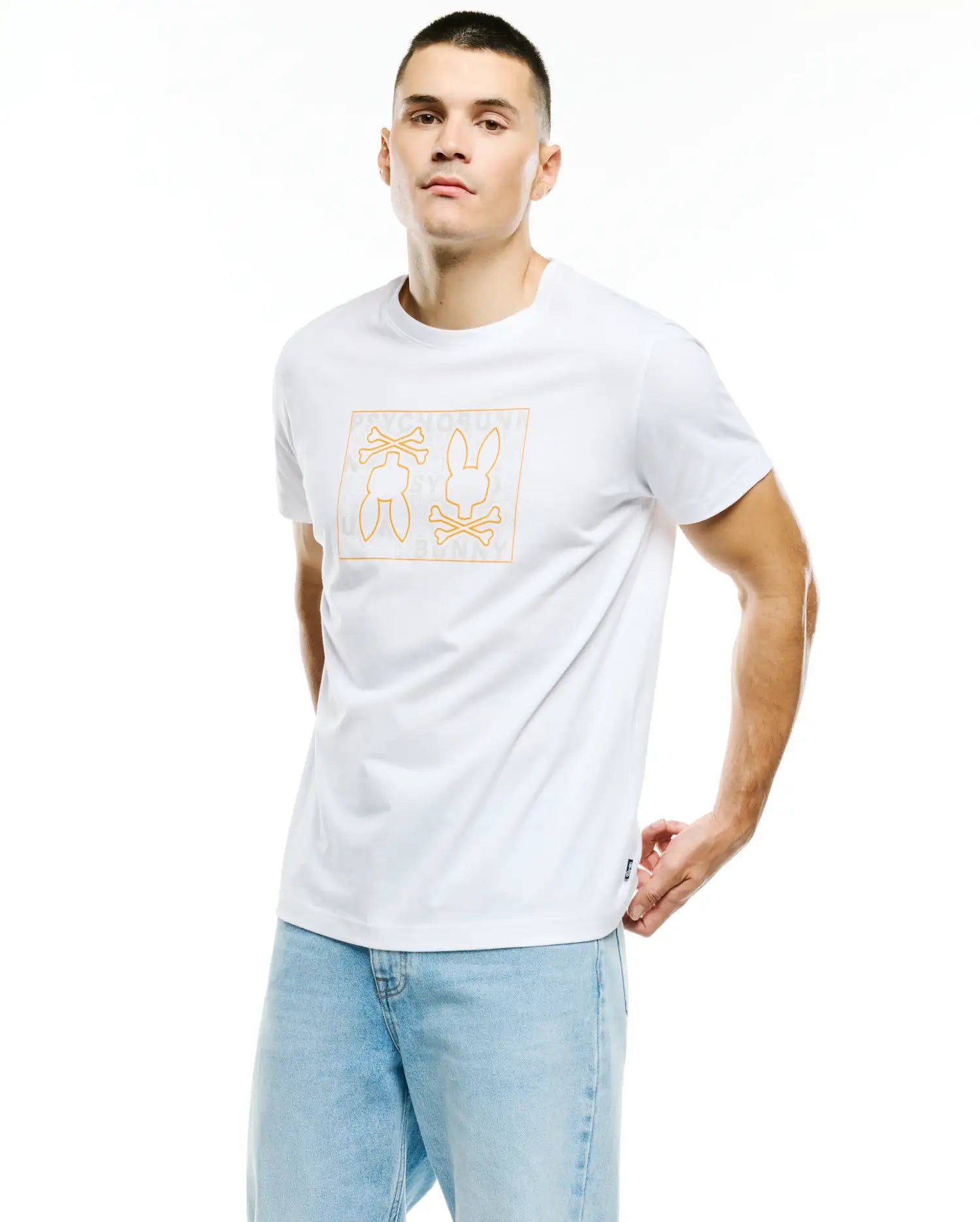 Psycho Bunny Men's Tees Gold Coast Pima Cotton Graphic Tee t-shirt bianca