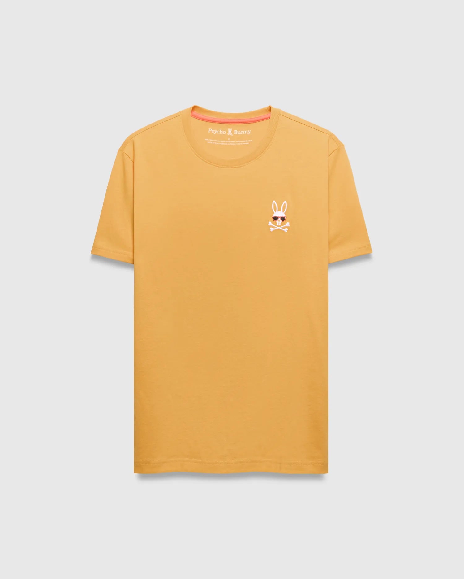 Psycho Bunny Men's Tees Sunny Chest Graphic Tee MT0200278 T-shirt gialla ricamata