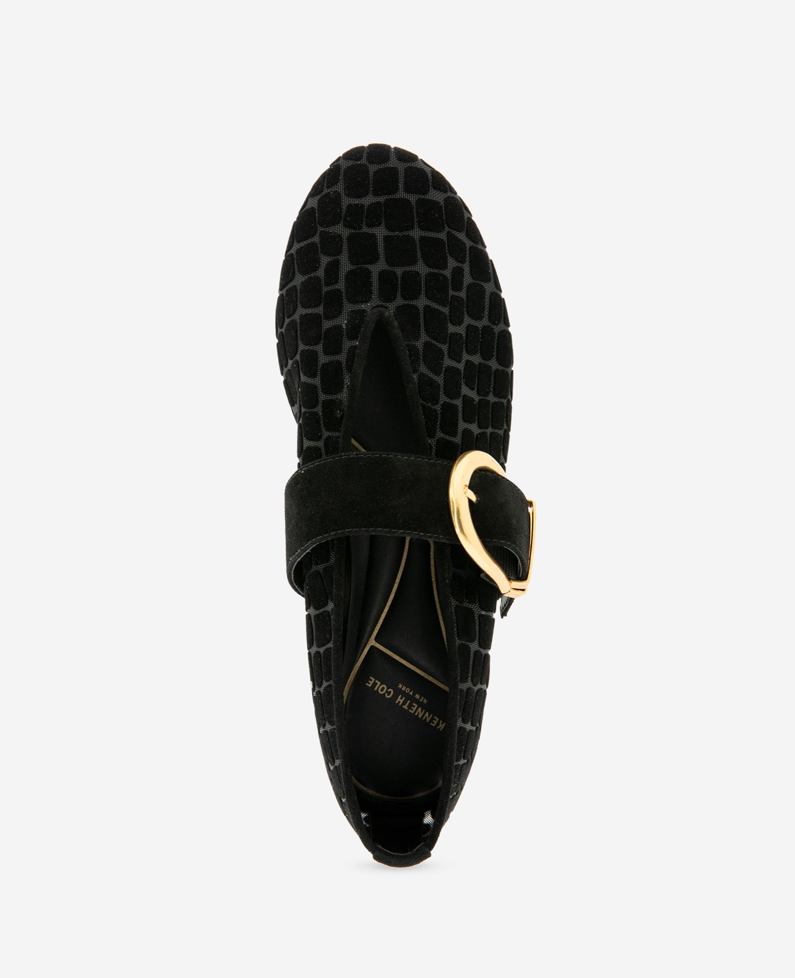 Kenneth Cole Reaction Tamarra Suede Ballet Flat ballerine nere in rete