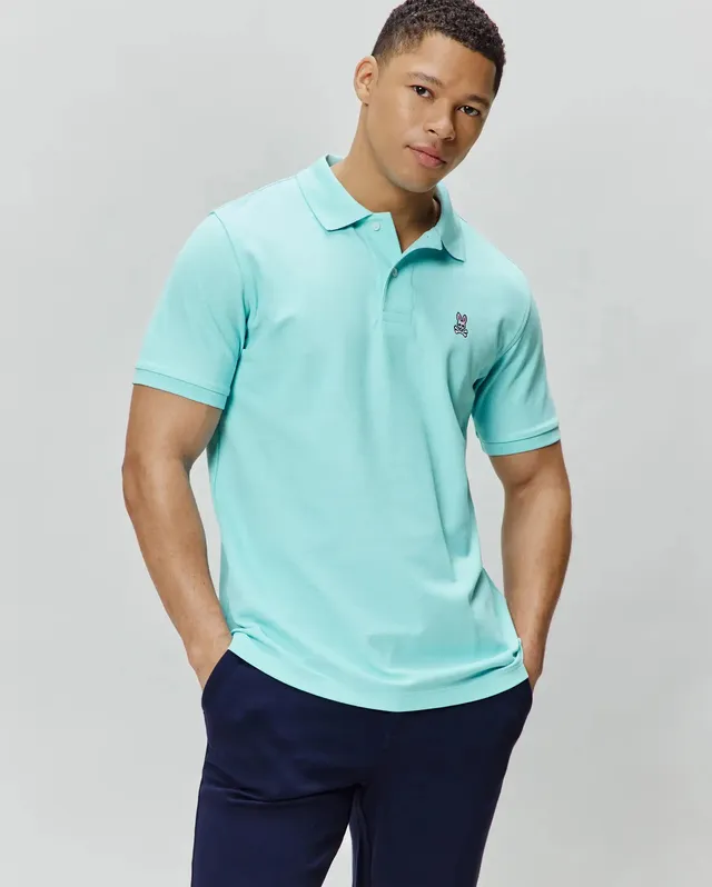 Psycho Bunny Men's Polos Classic Pique Polo B6K001F200 polo beige in piqué