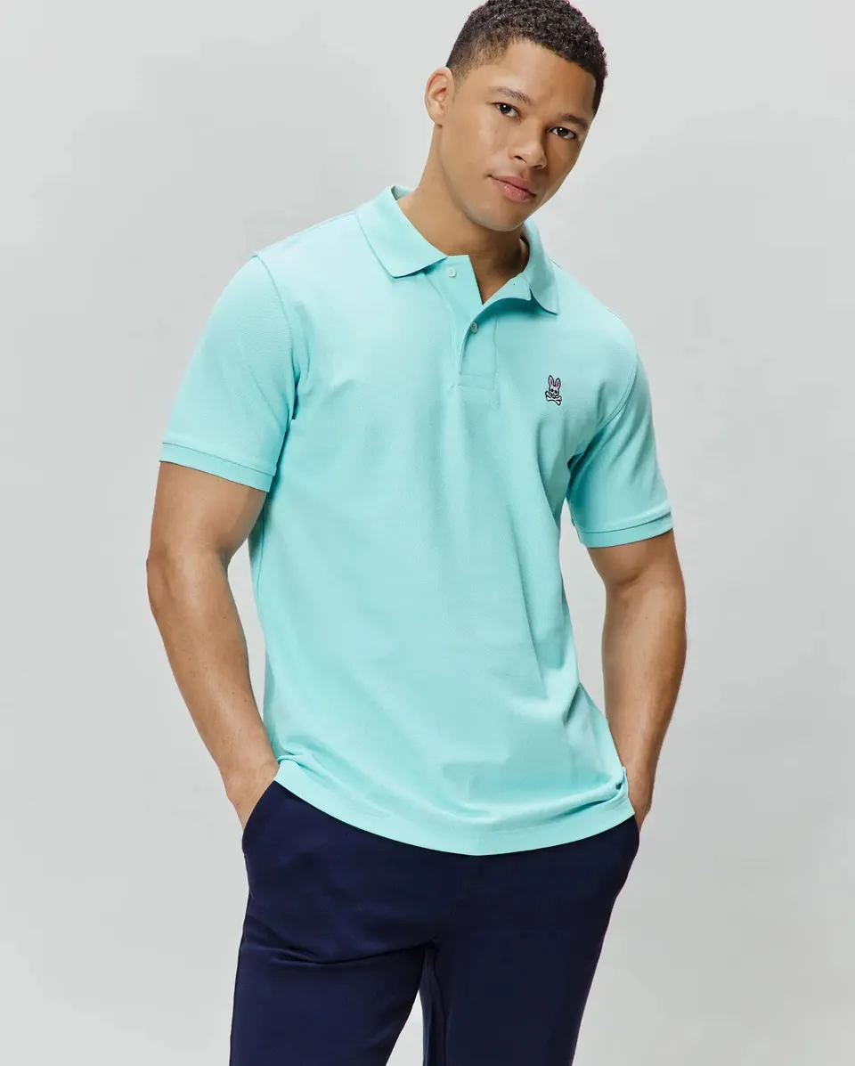 Psycho Bunny Men's Polos Classic Pique Polo B6K001F200 polo beige in piqué