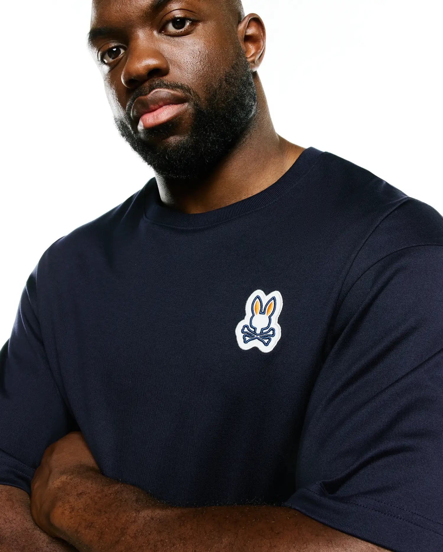 Psycho Bunny Big & Tall Jaydon Relaxed Fit Tee maglietta blu 423, cotone pesante