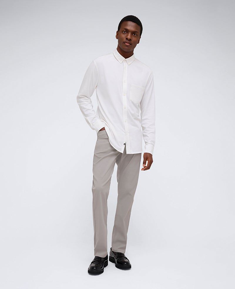 Kenneth Cole Reaction Clothing Long Sleeve Button Down Stretch Shirt camicia bianca