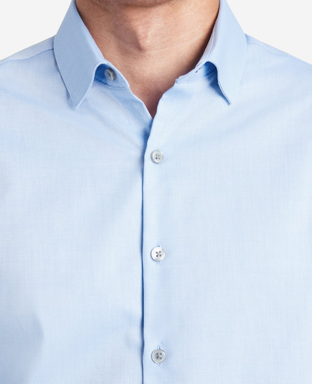 Kenneth Cole Reaction Clothing Slim-Fit Button-Down Stretch Dress Shirt with TEK FIT camicia azzurra