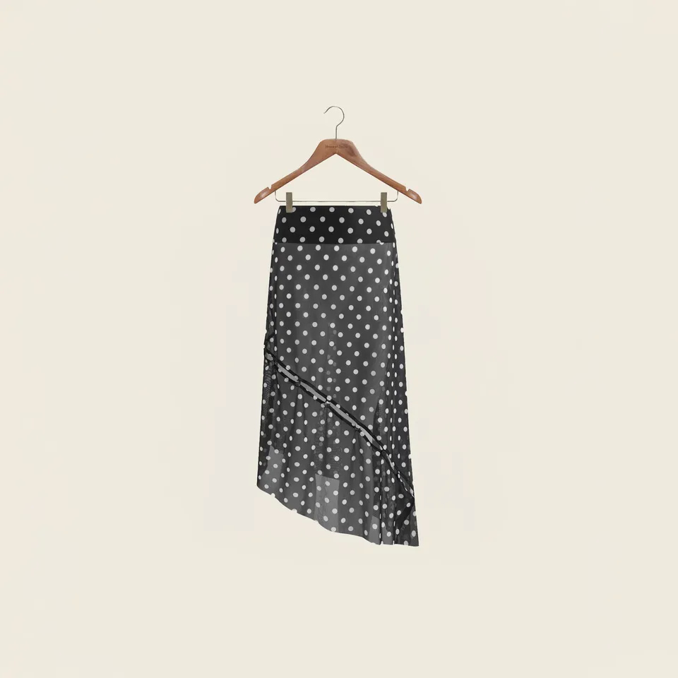 House Of Sunny Women's Skirts POLKA DOT MESH PRINTED SKIRT gonna midi mesh pois UK 6-18