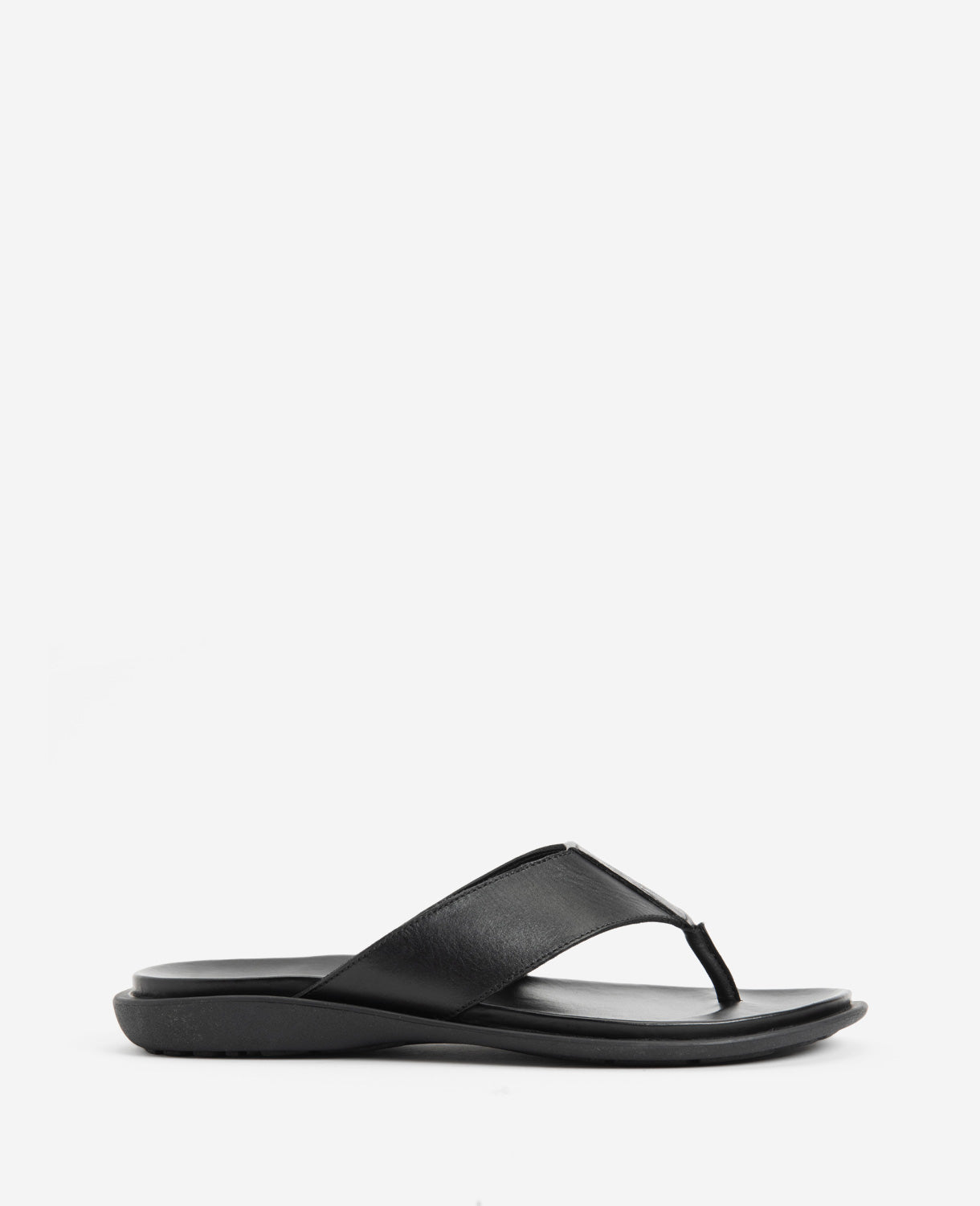 Kenneth Cole Reaction Shoes Sand Leather Thong Sandal sandalo nero in pelle