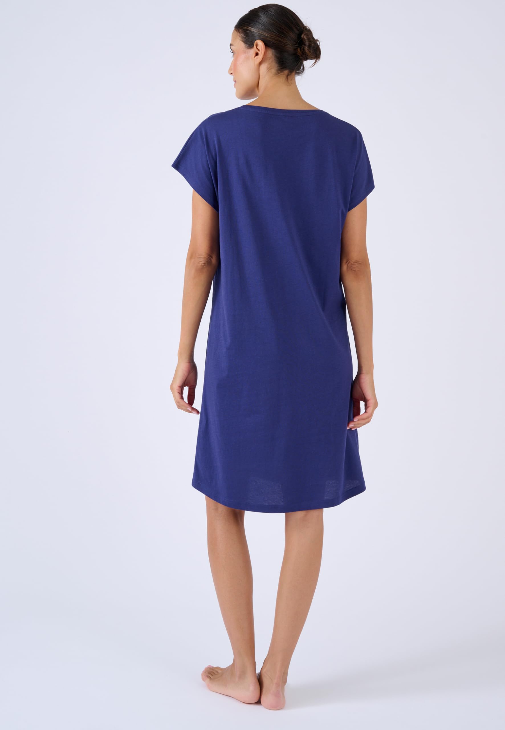Damart Homewear Camicia da notte in puro cotone donna blu notte XS