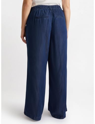 Fiorella Rubino Pantaloni Pantaloni Denim Wide Leg con Fibre in Tencel pantaloni taglia 46 Plus
