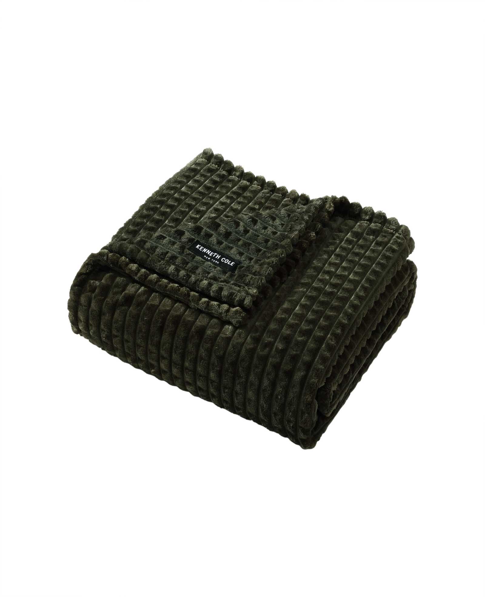 Kenneth Cole Reaction Home & Bedding Textured Solid Throw Blanket coperta verde 127 x 152 cm in poliestere