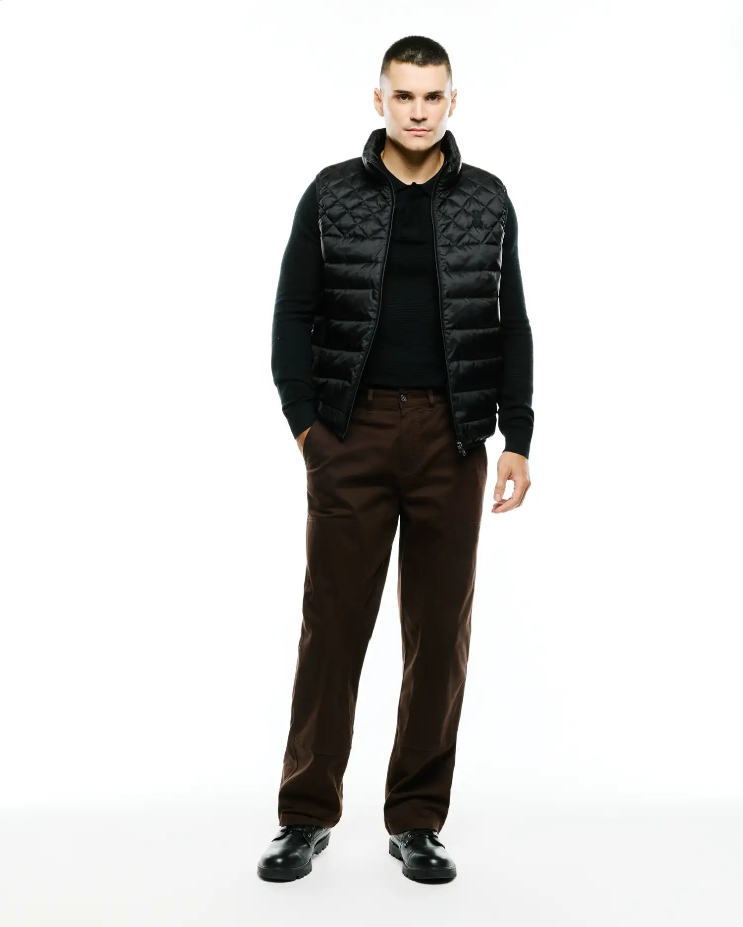 Psycho Bunny Jackets Emerik Quilted Puffer Vest gilet nero in nylon