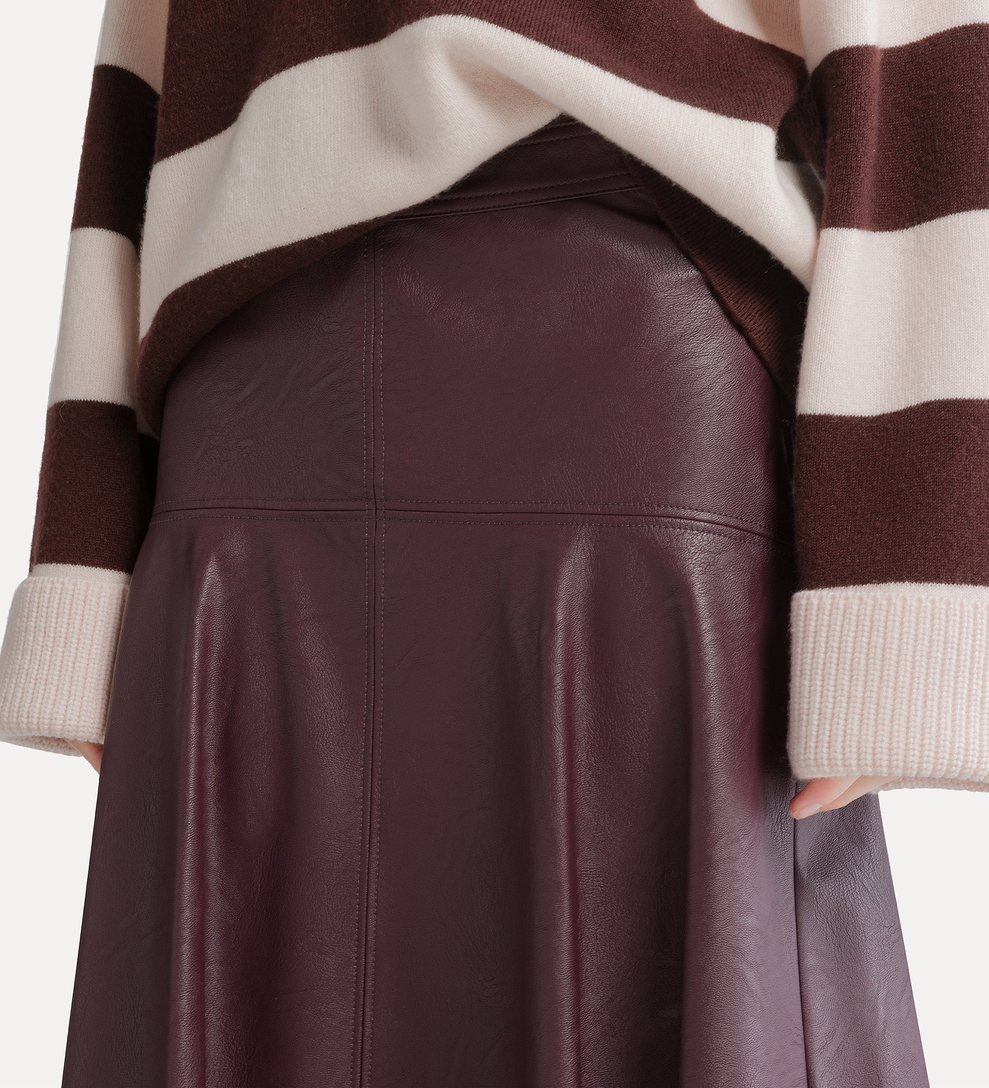 Forte gonne 15312 gonna midi bordeaux vita alta