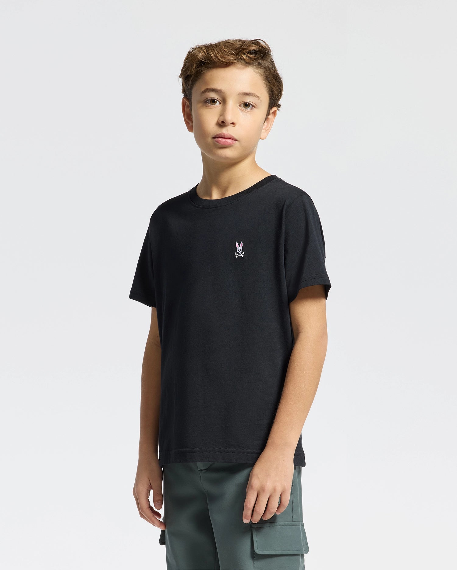 Psycho Bunny Kids Tees B0U014CRPC t-shirt girocollo 001 Black cotone Pima