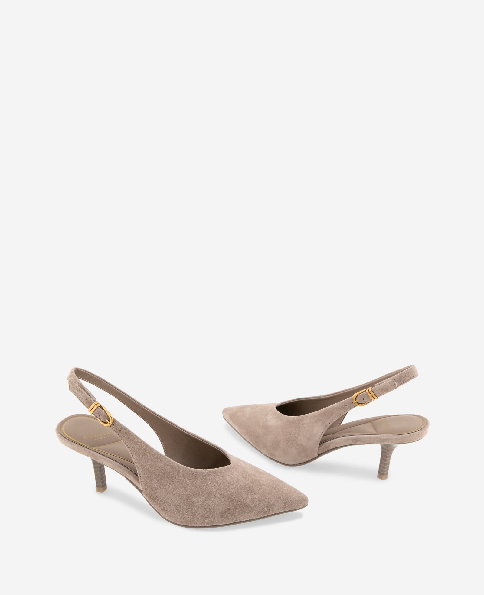 Kenneth Cole Reaction Shoes Ulysses Kid Suede Slingback Heel scarpe slingback taupe
