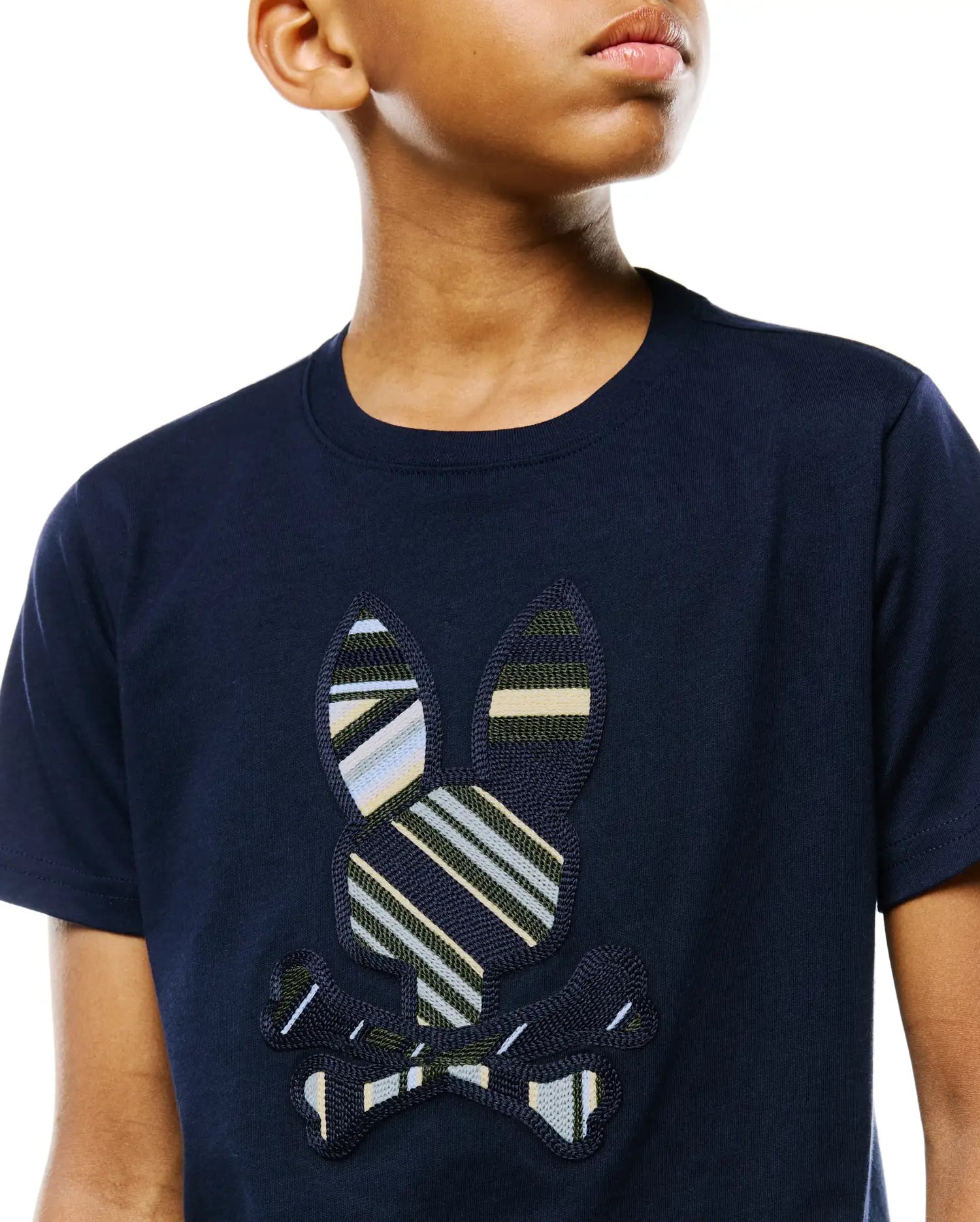 Psycho Bunny Kids Tees Drew Graphic Tee KT0200264 t-shirt blu Pima