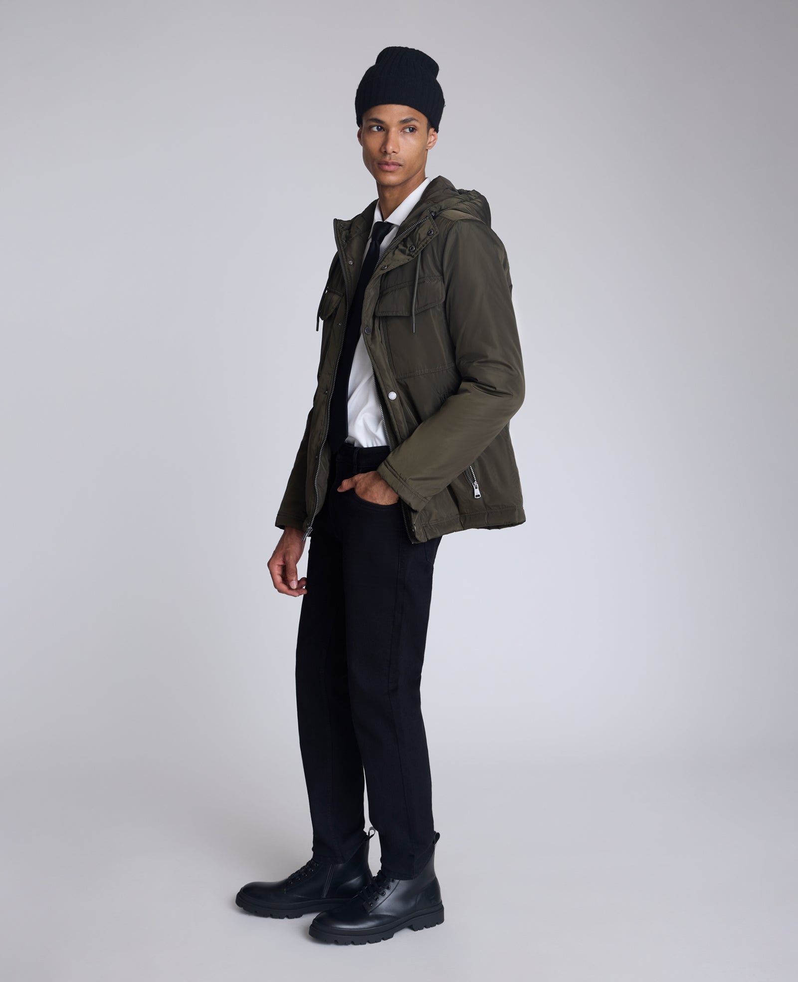 Kenneth Cole Reaction Clothing Utlilty Rain giacca oliva S